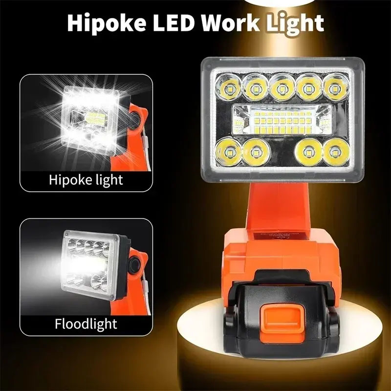 Black+Decker Tool Cordless - Draadloze werklamp LED-zaklamp geschikt voor Makita/Milwaukee/Bosch/Black&Decker/Craftsman/Ryobi